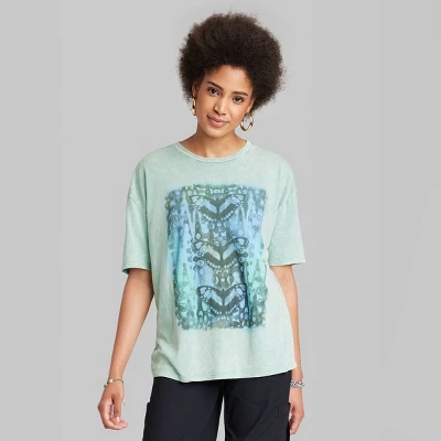 Women's Elbow Sleeve Oversized Graphic T-Shirt - Wild Fable™ 3 Women's Elbow Sleeve Oversized Graphic T-Shirt - Wild Fable™