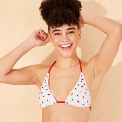 Women's Embroidered Cherry Tall Triangle Bikini Top - Wild Fable™ White/Red -Herday Fashion GUEST 6108692d 2076 403c 9032 dfae108b95ac