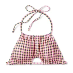 Women's Cut Out High Neck Bikini Top - Wild Fable™ Multi Check Print -Herday Fashion GUEST 6168fd59 adec 428b 9a69 105807d182e6