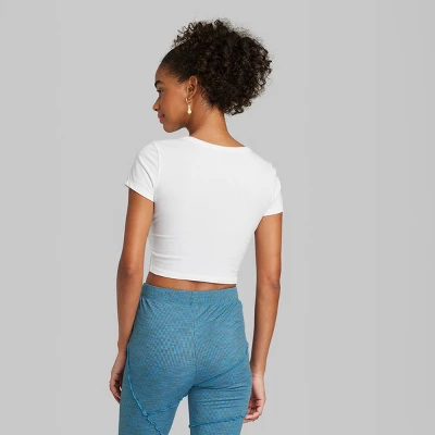 Women's Short Sleeve V-Neck 3pk Bundle T-Shirt - Wild Fable™ White 4 Women's Short Sleeve V-Neck 3pk Bundle T-Shirt - Wild Fable™ White - Image 2