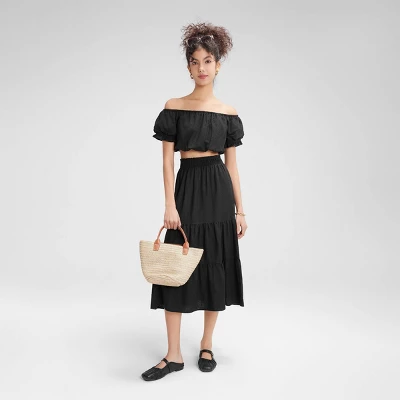 Women's Off-Shoulder Crop Blouse - Wild Fable™ 3 Women's Off-Shoulder Crop Blouse - Wild Fable™