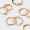 Rhinestone Band Ring Set 8pc - Wild Fable™ Gold: Stacking, Statement Jewelry, Medium/Large, Zinc Material 2 Rhinestone Band Ring Set 8pc - Wild Fable™ Gold: Stacking, Statement Jewelry, Medium/Large, Zinc Material -Herday Fashion GUEST 67d76253 fdc1 4bba aeb9 54c831b27d6f