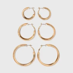 Wide Hoop Earring Set 3pc - Wild Fable™ Gold -Herday Fashion GUEST 685181b9 0d9e 4bce 8216 571a11562511