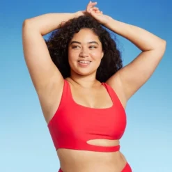 Women's Cut Out Longline Bralette Bikini Top - Wild Fable™ Red -Herday Fashion GUEST 6a4a0402 f92f 45d8 8282 62225da5dab1