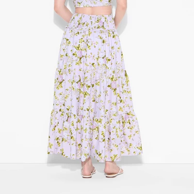 Women's Tiered Maxi A-Line Skirt - Wild Fable™ Mauve 4 Women's Tiered Maxi A-Line Skirt - Wild Fable™ Mauve - Image 2