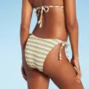 Women's Ribbed Extra Cheeky Extra High Leg Bikini Bottom - Wild Fable™ Blue/Green/Pink Striped