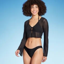 Women's Tie-Front Cropped Mesh Cover Up Cardigan - Wild Fable™ -Herday Fashion GUEST 6e5cc400 6743 47cf a47f 97dd26fcf7a7