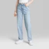 Women's High-Rise 90's Relaxed Slashed Straight Jeans - Wild Fable™ Light Wash -Herday Fashion GUEST 6fcceb50 fe06 43f8 8fe5 f01e563a4db8