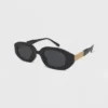 Women's Solid Plastic Oval Sunglasses - Wild Fable™ Black