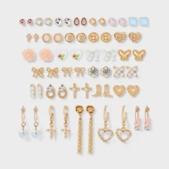 Butterfly Bows And Boots Multi Earring Set 30pc - Wild Fable™ Gold -Herday Fashion GUEST 70c84428 ee74 4695 8d6e e062498ac239