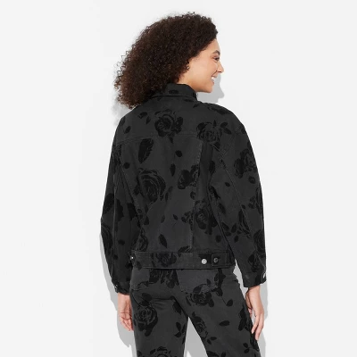 Women's Foundational Denim Oversized Trucker Jacket - Wild Fable™ 4 Women's Foundational Denim Oversized Trucker Jacket - Wild Fable™ - Image 2