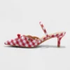 Women's Lysandra Gingham Eyelet Kitten Heels - Wild Fable™ Red