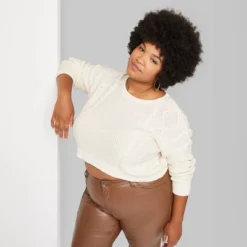 Women's Cropped Cable Pullover - Wild Fable™ -Herday Fashion GUEST 80f26d63 ebf2 4ace aa0a 66d0ccdf1631