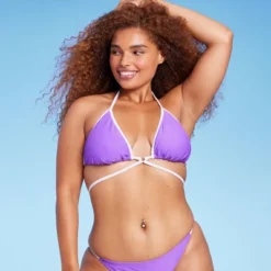 Women's Strappy Ring Front Triangle Bikini Top - Wild Fable™ Purple -Herday Fashion GUEST 83227e34 bda3 4580 a111 25f1c2a1cac2