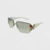 Women's Rimless Butterfly Wrap Sunglasses - Wild Fable™ White
