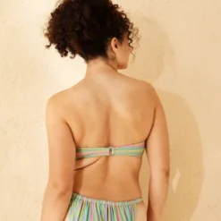 Women's Striped Sparkle Low Coverage Bandeau Bikini Top - Wild Fable™ Green -Herday Fashion GUEST 8573d026 59cd 48fe 8b10 81b778c6169e