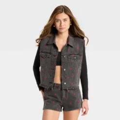 Women's Denim Oversized Trucker Vest - Wild Fable™ Black Wash -Herday Fashion GUEST 884ba6e2 f9df 4e0c 85fe 99e7b1e237be