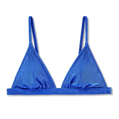 Women's Shiny Ribbed Triangle Bikini Top - Wild Fable™ 7 Women's Shiny Ribbed Triangle Bikini Top - Wild Fable™ - Image 5