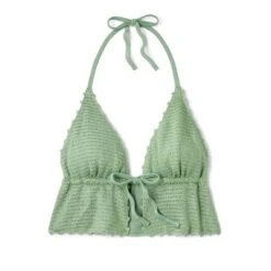 Women's Crochet Tie-Front Longline Bikini Top - Wild Fable™ Soft Green -Herday Fashion GUEST 8f19ad2b feb9 4b63 bbdd cd48b44520bf
