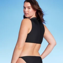 Women's Zip-Front Mock Neck Bikini Top - Wild Fable™ -Herday Fashion GUEST 8f8ba476 d674 4f63 9b81 ab5fc589a0d2