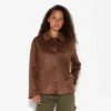 Women's Pointed Collar Faux Suede Chore Coat - Wild Fable™ Brown -Herday Fashion GUEST 90afa657 5362 42b5 a5ff 638f9a80e444