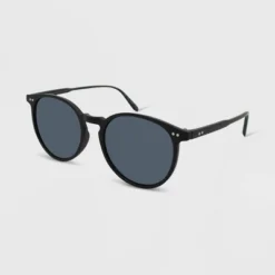 Women's Rubberized Plastic Round Sunglasses - Wild Fable™ Black