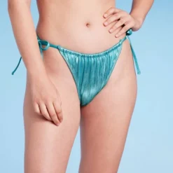 Women's Foil Strappy Extra High Leg Super Cheeky Bikini Bottom - Wild Fable™ Teal Blue -Herday Fashion GUEST 91d8a6a3 ea6a 4aff ad91 1fcf5e439dcf