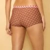 Women's Geo Print Reversible Low-Rise Cheeky Boyshort Bikini Bottom - Wild Fable™ Brown