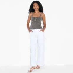 Women's Denim Buckle Corset Tank Top - Wild Fable™ Gray Wash -Herday Fashion GUEST 949bdd63 b891 41f3 89e4 36845dc96161