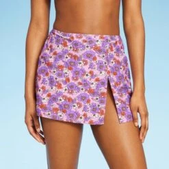 Women's Side-Slit Skirt Swimsuit Cover Up - Wild Fable™ Purple Floral Print -Herday Fashion GUEST 953bd48a 54ba 46d4 9db5 3ade223fe88a