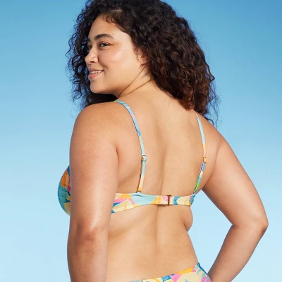 Women's Scoop Neck Bralette Bikini Top - Wild Fable™ Multi Tropical Print 6 Women's Scoop Neck Bralette Bikini Top - Wild Fable™ Multi Tropical Print - Image 4