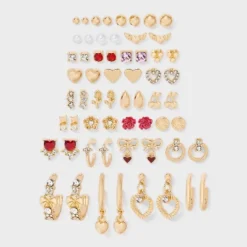 Floral And Heart Earring Set 30pc- Wild Fable™ Red/Gold/Pink -Herday Fashion GUEST 9a942c53 c879 44fb aff1 282c6370775f