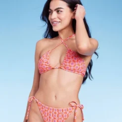 Women's U Bralette Multiway Bikini Top - Wild Fable™ Orange Tile Print -Herday Fashion GUEST 9ae2c4fa 6a12 4c17 9492 adbb31b8d21f