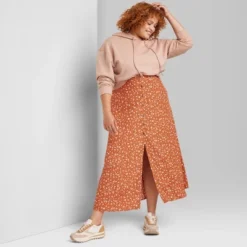 Women's Button-Front Printed Midi Skirt - Wild Fable™ -Herday Fashion GUEST 9d3f549e f5e4 4c8c b693 d1363458e0f5
