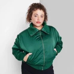Women's Satin Bomber Jacket - Wild Fable™ -Herday Fashion GUEST 9e44b0ce 00b4 48bf 9ce3 4186960fc830