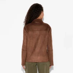 Women's Pointed Collar Faux Suede Chore Coat - Wild Fable™ Brown -Herday Fashion GUEST a62aa33c 80a9 4456 a66f ff30e4fe4159