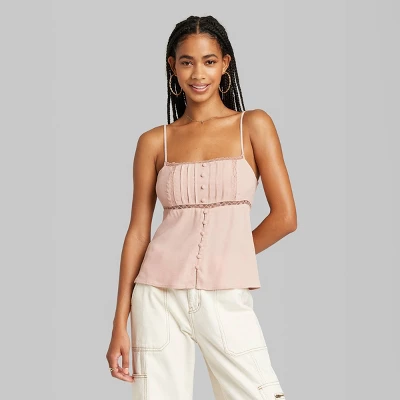 Women's Lace Trim Babydoll Cami - Wild Fable™ 3 Women's Lace Trim Babydoll Cami - Wild Fable™