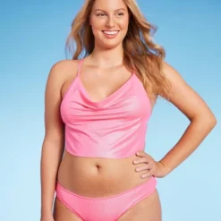Women's Cowl Neck Longline Bralette Bikini Top - Wild Fable™ Pink Shine -Herday Fashion GUEST a8d93a97 e304 41c3 8490 f8d019db0d5c