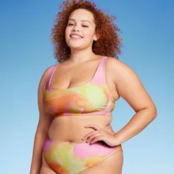 Women's Bralette Bikini Top - Wild Fable™ Pink/Orange/Yellow Tie-Dye -Herday Fashion GUEST a9578fad 9064 46a5 bc5a b7a7d7e57e3a