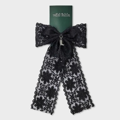Wide Lace Hair Barrette With Boot Charm - Wild Fable™ Black: Fashion Accessory, Polyester & Cotton 3 Wide Lace Hair Barrette With Boot Charm - Wild Fable™ Black: Fashion Accessory, Polyester & Cotton