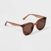 Women's Plastic Round Sunglasses - Wild Fable™ Brown: UV Protection, Recycled Frame, Polycarbonate Lens -Herday Fashion GUEST ac443bb4 8ee4 45b9 9303 c31871f584b8