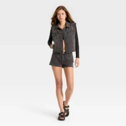 Women's Denim Oversized Trucker Vest - Wild Fable™ Black Wash -Herday Fashion GUEST acacfb2d 75fe 4398 afae ad9bcb7a53e9