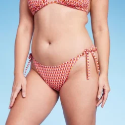 Women's Ribbed Side-Tie Scoop Front High Leg Extra Cheeky Bikini Bottom - Wild Fable™ Geo Print -Herday Fashion GUEST ad70b134 b71b 481b a021 9ed5028a2a3d