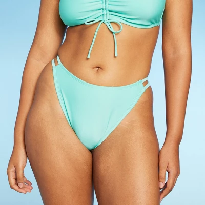Women's Strappy Extra Cheeky Extra High Leg Bikini Bottom - Wild Fable™ Mint Green 5 Women's Strappy Extra Cheeky Extra High Leg Bikini Bottom - Wild Fable™ Mint Green - Image 3