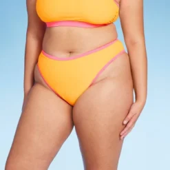 Women's Colorblock Ultra High Leg Extra Cheeky Bikini Bottom - Wild Fable™ Orange/Pink -Herday Fashion GUEST b160bda9 90c9 49e3 a957 68ca96e2ba74
