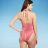 Women's Keyhole Cross Front Halter Ultra High Leg Cheeky One Piece Swimsuit - Wild Fable™ Red -Herday Fashion GUEST b630a5ce dd21 4e10 80cb 9856076347a9