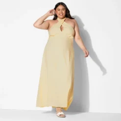 Women's Maxi A-Line Dress - Wild Fable™ Yellow -Herday Fashion GUEST b74990e1 5f90 4a3c 84c2 bf2b98255469