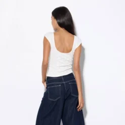 Women's Mini Cap Sleeve Daisy Textured Knit Top - Wild Fable™