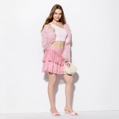 Women's Feather Bolero Jacket - Wild Fable™ Pink 6 Women's Feather Bolero Jacket - Wild Fable™ Pink - Image 4