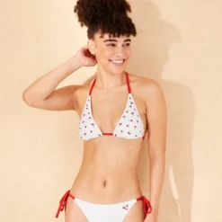 Women's Embroidered Cherry Tall Triangle Bikini Top - Wild Fable™ White/Red -Herday Fashion GUEST be3c514a e1ef 4a17 9fc6 b66bc529ece0